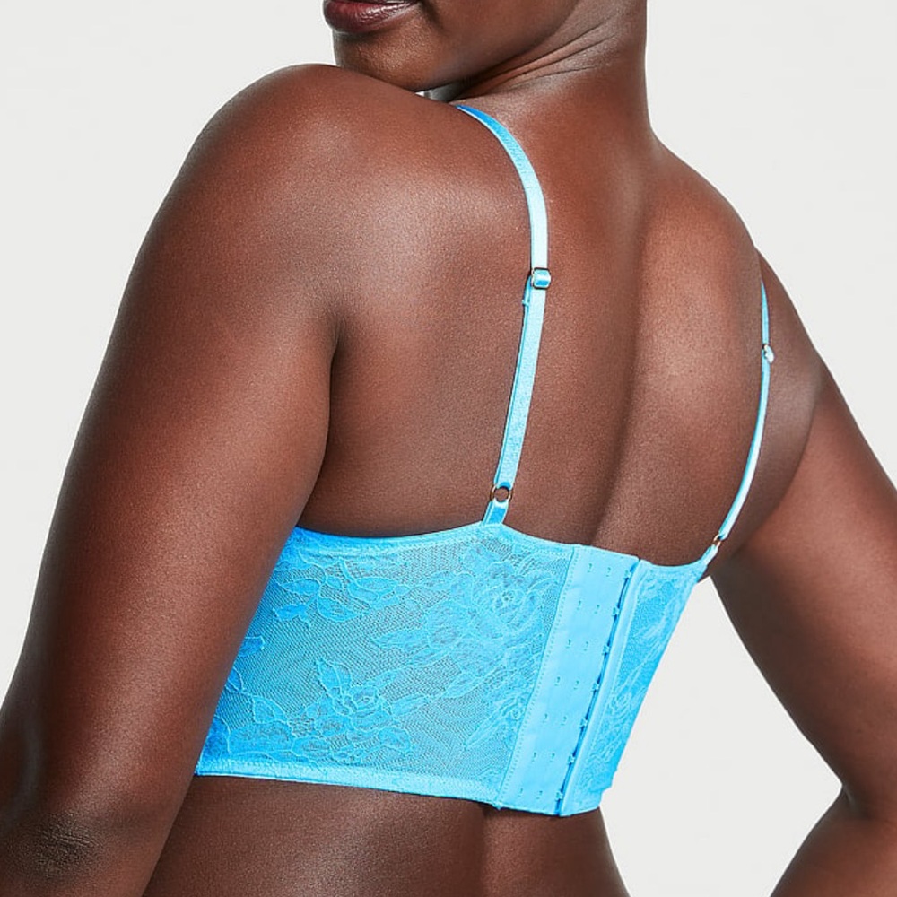 VS ROSE LACE & GROMMET CORSET PUSH UP TOP 38DD NWT - Picture 2 of 5
